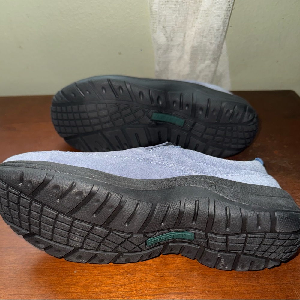 L.L. Bean Suede Light Blue Comfort Slip On Moccasins Women’s Shoes Size 8W - Picture 7 of 15